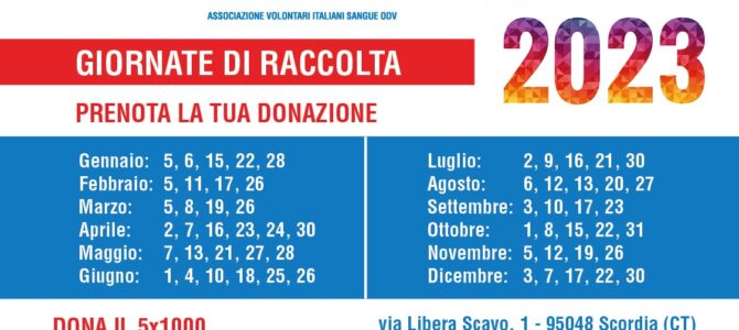 Calendario Giornate di Raccolta 2023